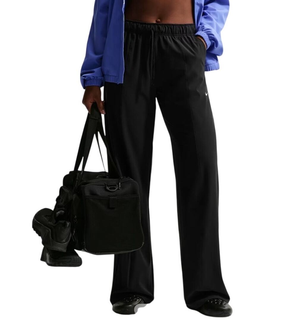 Nike Women's Small Black Solid Dri-Fit Wide Leg Drawstring Pocket Joggers